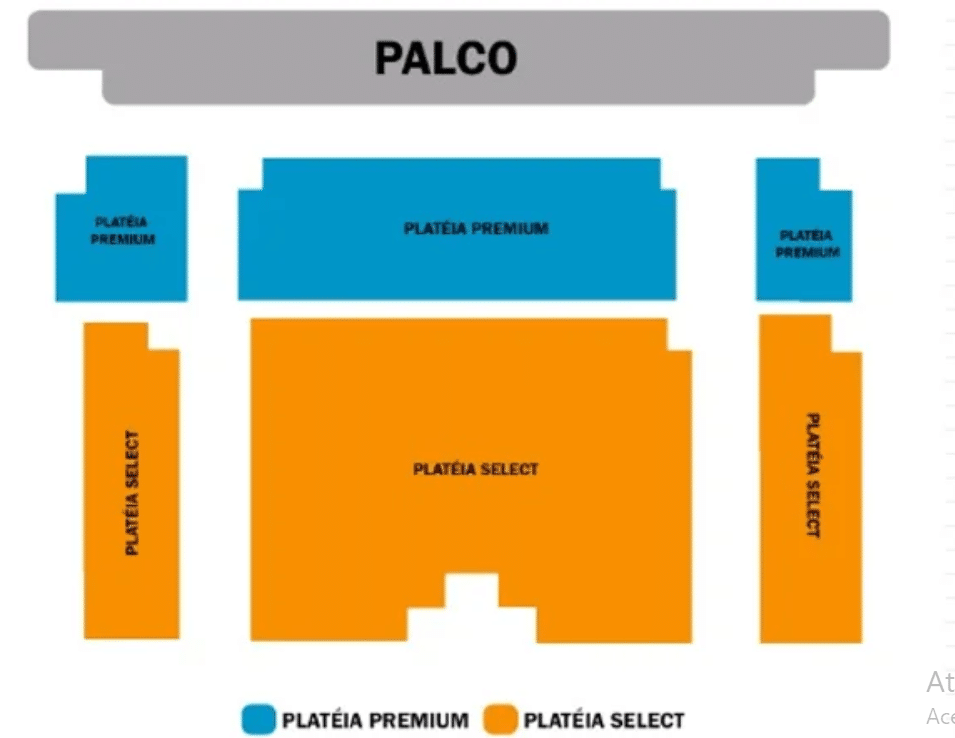 Mapa de assentos do Teatro Mooca